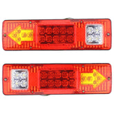 19 LED Red Amber White Integrated Trailer Tail Lights Bar 12V Turn Signal Running Lamp for Trailer UTV UTE RV ATV Box Truck Left and Right (2 Pack)